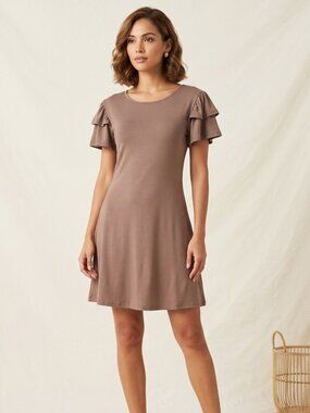 NWT | Dokotoo Mocha Brown Ruffle Sleeve Dress | Size XL
